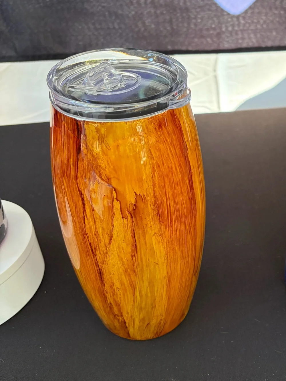 Handcrafted Rustic Woodgrain Travel Tumbler - Brown